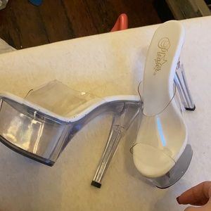 Pleaser size 7 clear heels
